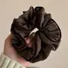 Goma para el pelo plisada de color sólido de doble capa estilo perezoso minimalista coreano, elegante goma para el pelo, banda de goma elástica y duradera