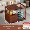 Mesa de Té Móvil Uso Doméstico Pequeño Soporte de Té Tetera Integrada y Gabinete de Té Carrito de Té Juego de Té Gongfu Nuevo Estilo Chino Mesa de Café