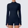 Top de manga larga para mujer para deportes al aire libre, estilo europeo y americano, corte ajustado, top de yoga con media cremallera, chaqueta ajustada para otoño/invierno para fitness y running