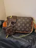 Bolso de dos piezas estampado de marca para mujer, nuevo patrón vintage de nicho, bolso cruzado y de hombro versátil de alta gama