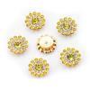 Taladro redondo de flor de ciruelo de 14 mm hebilla de taladro de tres capas cuentas de flor multicolor redondas DIY accesorios para el cabello color flor doble diamantes de imitación
