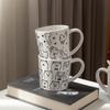 Taza de cerámica creativa pintada a mano de gran capacidad con diseño de alpaca y oso, para pareja, para oficina, con regalo de mano, puede ser taza fija
