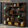 Librero de Madera Maciza Estilo Chino Mueble para Té Vinoteca Estante para Flores Gabinete Divisorio Adornos para Sala de Estar Estante de Almacenamiento de Pie de Múltiples Capas