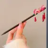 Nuevo Pasador de Borla Estilo Chino para Mujer, Pasador Rojo de Gama Alta Estilo Antiguo, Tocado de Pasador con Borla Floral para Hanfu