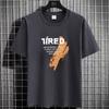 Camiseta Juvenil de Verão de Manga Curta Masculina Gola Redonda Estampada Trendyy Top Tamanho Grande Versátil Manga Curta Camiseta Masculina Camiseta Base
