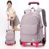 Mochila de Rodinhas Nova Chegada Peixe Natural para Alunos do Ensino Fundamental e Meninas Estilo Cor Sólida Grande Capacidade Mochila Removível
