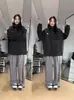 Abrigo estilo americano para mujer, primavera y otoño, casual, holgado, versátil, con capucha, top corto, moda callejera, juvenil