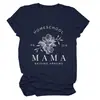 Camiseta Casual Europeia e Americana Homeschool Pr 22 6 Mama Transfronteiriça Verão Gola Redonda Manga Curta Tops Prontos para Mulheres