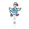 Pato Bobo de Desenho Animado Equipe Médica Suporte Retrátil para Crachá de Acrílico Pingente Criativo de Crachá com Nome Clipe Divertido de Crachá com Glitter Porta-Crachá de Identificação