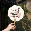 Leque de Papel Estilo Chinês Panda para Atrações Turísticas de Verão, Sessões de Fotos Hanfu, Desenho Animado Chinês Tradicional Pintado à Mão Leque de Presente Cultural