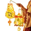 Festival do Meio Outono Lanterna Portátil de Coelho em Desenho Animado Kit de Materiais DIY Feito à Mão Estilo Antigo Lanterna de Palácio 3D Pequeno Ornamento Pendurado Venda por Atacado