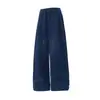 Calça de Moletom Masculina Europeia e Americana com Forro de Lã para Comércio Exterior Transfronteiriço, com Cordão na Cintura, Corte Reto Largo Solto, Calça Esportiva Longa com Bolsos