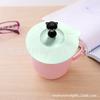 Muñeco de Gato Negro Tridimensional Tapa de Taza de Silicona Suave Taza de Vidrio a Prueba de Polvo Taza de Cerámica Tapa Universal de Silicona para Taza Térmica