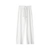 Pantalones Casuales de Verano para Hombre de Seda de Hielo Fina con Textura Plisada Tridimensional Plana de Fondo Blanco Pantalones Deportivos Rectos Kz044P50