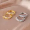 Pendientes de Latón con Microincrustaciones de Circonita y Diseño de Bambú, Diseño de Nicho Popular en Europa y América para Mujer, Pendientes de Cobre de Moda Ligeros y de Lujo