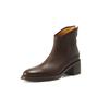 Botines Chelsea Inclinados Elegantes y Elegantes de Piel de Oveja Suave con Estampado de Elefante Invierno 2024 Botines de Tobillo de Cuero de Tacón Medio Grueso Puntiagudos para Mujer