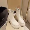 Botas Martin de suela gruesa para mujer, botas nuevas ajustadas de estilo francés, moda retro estilo británico para otoño e invierno, botines de cuero que aumentan la altura