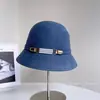 Chapéu de Pescador de Lã com Corrente de Contas Estilo Hepburn para Mulheres, Chapéu Balde Versátil Elegante Casual de Inverno, Chapéu de Sino Elegante Tendência