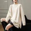 Nuevo Suéter Pulóver de Punto Redondo Talla Grande Transfronterizo Europeo y Americano Otoño/Invierno 2026 para Mujer, Estilo Holgado y Casual, Top de Punto de Color Sólido