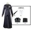 Fantasia Cos Família Addams Quarta-feira Addams Uniforme Escolar Quarta-feira Halloween Cosplay Bidimensional