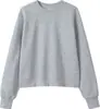Sudadera Pulóver Corta de Cuello Redondo Estilo Europeo y Americano de 350g, Sudadera Holgada de Otoño para Mujer, Chaqueta Adelgazante con Texto Impreso