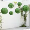 Farolillos de papel colgantes con hojas de boj para fiestas, eventos universitarios, decoraciones de patios interiores y exteriores, farolillos redondos verdes