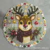 Decoración Colgante de Corona de Santa de Nuevo Producto Transfronterizo Colgante Artesanal de Acrílico con Piedras Navideñas