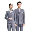2026 Nuevo Otoño/Invierno Elegante Moderno de Gama Alta Ropa de Trabajo Profesional para Gerente de Hotel Traje Azul Marino para Mujer