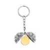 Llavero Transfronterizo Spot Girasol en Blanco Color Láser Material de Impresión Regalo de Vacaciones Llavero de Metal Grabado