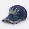 Gorra de mezclilla con diamantes de imitación transfronteriza gorra de béisbol mujer letra PARIS gorra de diamante gorra de sol para exteriores