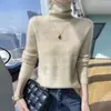 Suéter de Punto de Cachemira para Mujer, Nuevo Jersey Otoño/Invierno con Cuello Alto, Moda de Color Sólido Suave Capa Base para Usar por Dentro y por Fuera