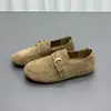 Zapatos Birkenstock para mujer, modernos y a la moda, colección otoño 2026, punta redonda, con tacón oculto para mayor altura, suela gruesa, versátiles y hechos de piel de vacuno, perfectos para uso casual.