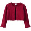 Chal de punto cruzado de una pieza con botón oculto para niña, cárdigan de punto de algodón para niños pequeños y medianos, suéter abrigo de princesa para primavera y otoño, camisa para aire acondicionado