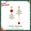 Serie de Pendientes de Clip Navideños ~ Otoño e Invierno Nuevos Pendientes de Árbol de Navidad Estrella Pendientes Sentido Avanzado Explosiones Pendientes de Moda