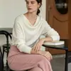 Roupa Única / Elegante Francês Morcego Lã Feminino Manga Morcego Tricô Suéter Solto Camada Interna Camada Base