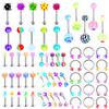 Venta Directa Transfronteriza del Fabricante de Juego Mixto de Acrílico de Joyería para Piercings Corporales Decorativos Incluyendo Labrets, Anillos para Ombligo, Tachuelas para Cejas y Múltiples Piezas de Accesorios para Piercings Corporales