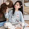 Pijama para niñas 2026 nuevo conjunto de primavera y otoño de algodón puro de manga larga elegante moderno para niña grande ropa de casa