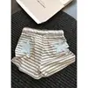 Pantalones Cortos de Pijama a Rayas con Estampado de Estrella y Bloques de Color Estilo Dulce y Fresco para Mujer, Versátiles Shorts Casuales Sueltos para el Hogar en Verano, Se Pueden Usar Afuera