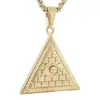 Colgante de triángulo de acero de titanio europeo y americano personalidad punk retro moderno para hombre y mujer ojos de triángulo colgante de acero inoxidable 122016
