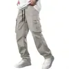 2026 Amazon Verano para Hombre Estilo Callejero Americano Versátil Múltiples Bolsillos Pantalones Casuales de Moda Sueltos Pantalones Cargo En Stock