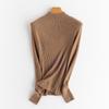 Ropa Extraordinaria Suéter de Lana Lavable a Máquina 100% Lana Tejido Camisa Base de Cuello Medio Alto Otoño e Invierno Camisa Base Tejida con Rayas en las Axilas