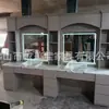 Soporte de Espejo para Cabeza de Aceite de Barbería para Hombre Soporte de Espejo Retro de Madera Maciza Soporte de Espejo para Tienda de Cabeza de Aceite para Barbero Soporte de Espejo para Peluquería de Hombre