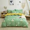 Juego de cama de cuatro piezas de algodón con aloe vera al por mayor del fabricante, funda de almohada, sábanas cepilladas, funda nórdica suave para la piel, juego de tres piezas pequeño y fresco