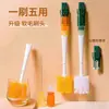Cepillo Multifuncional Cinco en Uno con Mango Largo para Tazas, Cepillo Limpiador de Tazas con Forma de Zanahoria, Cepillo para Botellas, Cepillo para Popotes, Cepillo Limpiador de Ranuras de Tapas de Tazas