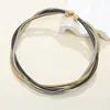 Estilo Punk Transfronterizo Europeo y Americano Exagerado Elegante Multicapa Elástico Material de Hierro Cadena Hueso de Serpiente Torcida Conjunto de Collar y Pulsera para Mujer