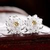 Live Internet Celebrant Moda bonito quente Lotus Ear Studs Small Fresh Mulheres chapeadas de prata Ear Jewelry Menina Ear Studs Presente