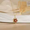 Colar para Mulheres, Flor de Zircônia Bauhinia Giratória da Moda Nicho Moda Novo Design Pingente Titânio Aço Colar de Temperamento