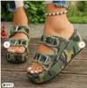 Sandalias de tela vaquera tipo slip-on de talla grande con hebilla para mujer, Nuevas pantuflas de suela gruesa para uso en exteriores Verano 2026