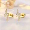 Brincos de Relâmpago Transfronteiriços para Homens, Modernos e da Moda, Design Personalizado, Brincos de Nicho Encrustados com Diamantes para Mulheres, Joias de Alto Padrão