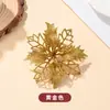 Flores de Navidad de plástico transfronterizas, Decoraciones navideñas, Decoraciones de ambiente para árbol de Navidad, Flores artificiales con polvo dorado para árbol de Navidad al por mayor